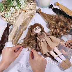 6Pcs 6 Colors High Temperature Fiber Long Wavy Roman Hairstyle Doll Wig Hair&nbsp;DIY-GL0005-61