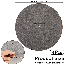 フェルトCDパッド  レコードマット  フラットラウンド  グレー  295x3mm  穴：7mm&nbsp;AJEW-CP0012-28