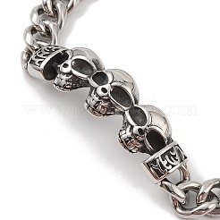 304 Stainless Steel Viking Skull Link Chain Bracelets for Men&nbsp;BJEW-B096-49C