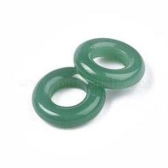 模造翡翠ガラスリンキングリング  リング  シーグリーン  16x4mm  穴：8mm&nbsp;GLAA-S054-35B-A01