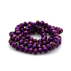 Full Plated Faceted Rondelle Electroplate Glass Beads Strands&nbsp;GLAA-A024D-FP03