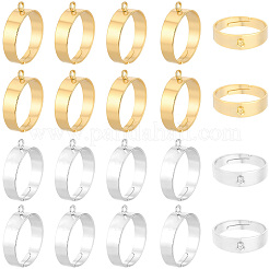 20Pcs 2 Colors Adjustable Brass Finger Rings Setting for Hanging Pendant&nbsp;KK-BBC0027-80
