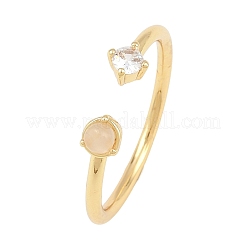 304 Stainless Steel Micro Pave Cubic Zirconia Cuff Open Rings&nbsp;RJEW-P175-04G