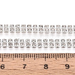鉄ラインストーンカップチェーン  銀  クリスタル  4x2mm&nbsp;CH-N005-04A-S