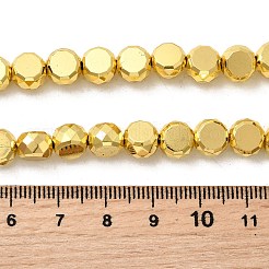 電気メッキガラスビーズセット  ドラム  多面カット  黄金メッキ  8x5.5mm  穴：1mm  約54個/連  15.75''（40センチメートル）&nbsp;EGLA-F166-04B-G