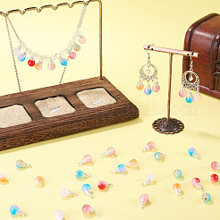 60Pcs 6 Colors Glass Pendants&nbsp;PALLOY-TAC0301