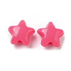 不透明なアクリルビーズ  スター  濃いピンク  11x11.5x7mm  穴：2mm  約1245個/500g&nbsp;OACR-C016-30M