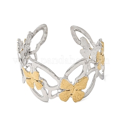 Hammered 304 Stainless Steel Cuff Bangles for Women&nbsp;BJEW-Z177-01GP-04