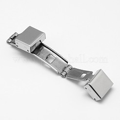 Tarnish Resistant Rectangle 201 Stainless Steel Watch Band Clasps&nbsp;STAS-F067-03