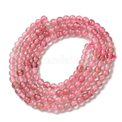 天然石ストロベリークォーツビーズ連売り  ラウンド  3~3.5mm  穴：0.6~0.7mm  約120~150個/連  15.16~15.55''（38.5~39.5センチメートル）&nbsp;G-B090-A26-03