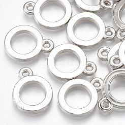 CCBプラスチックペンダント  リング  プラチナ  17x13.5x2.5mm  穴：1.5mm  約2050個/500g&nbsp;CCB-S160-92