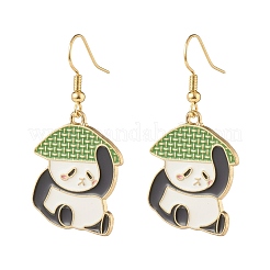 Panda Alloy Enamel Dangle Earrings&nbsp;EJEW-JE04773