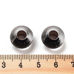 クリアアクリルヨーロピアンビーズ  大穴ビーズ  ロンデル  ブラック  14x8.5mm  穴：5.5mm  約537個/500g&nbsp;TACR-P009-C01-05
