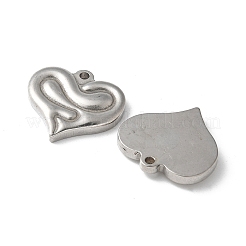 304ステンレスペンダント  ハートチャーム  ステンレス鋼色  19.5x20.5x3mm  穴：1.8mm&nbsp;STAS-I330-010P