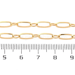 304ステンレススチール楕円リンクチェーンネックレス  イオンプレーティング（ip）  18KGP本金メッキ  19.88インチ（50.5cm）&nbsp;X-NJEW-Q013-09G