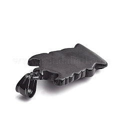 304ステンレスペンダント  仏  電気泳動黒  36x22.5x8mm  穴：5x7mm&nbsp;STAS-F163-89B