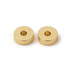 真鍮ビーズ  フラットラウンド  18KGP本金メッキ  6.5x2.5mm  穴：1.8mm&nbsp;KK-P344-09A-G