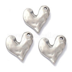 変色しない304ステンレススチールペンダント  ハート  ステンレス鋼色  19x17x3mm  穴：1.8mm&nbsp;X-STAS-K216-17P
