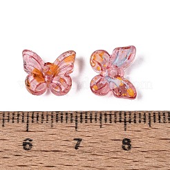 ピカソの透明ガラスビーズ  蝶  ミックスカラー  9.5x11x4mm  穴：0.9~1.2mm  約1020個/ポンド&nbsp;SEED-N012-06