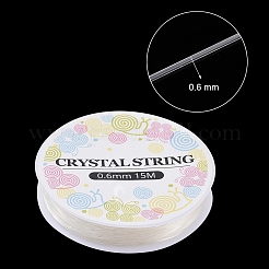 弾性水晶の線  伸縮性のあるストリングビーズコード  ビーズジュエリー作り  透明  0.6mm  約16.4ヤード（15m）/ロール&nbsp;EW-S003-0.6mm-01-A