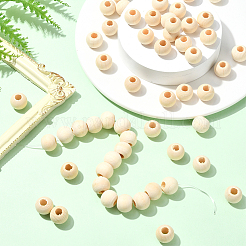 Natural Unfinished Wood Beads&nbsp;WOOD-SP0001-62D