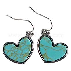 Alloy & Synthetic Turquoise Dangle Earrings&nbsp;FS-WGB9754-01
