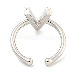 Rack Plating Brass Open Cuff Rings for Women&nbsp;RJEW-F162-01P-V