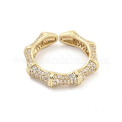 Brass Micro Pave Cubic Zirconia Cuff Rings&nbsp;RJEW-I103-037G