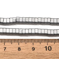 2穴電気メッキ合成非磁性ヘマタイトビーズ連売り  マット  オーバル  プラチナメッキ  4x2x2mm  穴：1mm  約176個/連  15.75インチ（40cm）&nbsp;G-L613-A01-01B