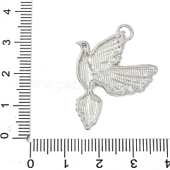 合金ペンダント  鳩チャーム  カドミウムフリー＆鉛フリー  プラチナ  35.5x26x2.5mm  穴：3mm  約385個/1000g&nbsp;FIND-L022-03P
