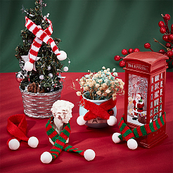 30Pcs 3 Style Mini Christmas Striped Knitted Scarf&nbsp;DIY-NB0008-79