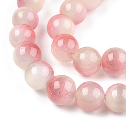 キャッツアイビーズ連売り  ツートン  ラウンド  ベージュ  7.5~8mm  穴：1mm  約49~51個/連  14.37~14.96インチ（36.5~38cm）&nbsp;CE-N014-01B