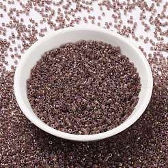 シリンダーシードビーズ  つや消しab色  丸い穴  均一サイズ  ココナッツブラウン  2x1.5mm  穴：0.8mm  約888個/10g&nbsp;X-SEED-H001-F13