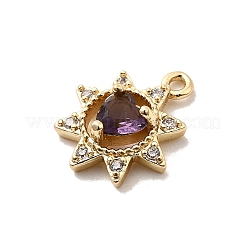 Brass Micro Pave Cubic Zirconia Charms&nbsp;KK-H089-24G