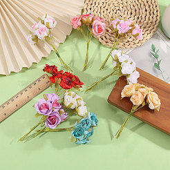 9個 9色シルク布造花バラ  インテリアオーナメントパーツ  ミックスカラー  105~110x80x29mm  1pc /カラー&nbsp;AJEW-CA0005-11