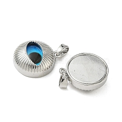 真鍮製ガラスチャーム  目  プラチナ  18x15x6mm  穴：2.4x4.3mm&nbsp;KK-Z134-19P-02