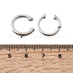 真鍮マイクロパヴェキュービックジルコニアイヤーカフ金具  カン付き  プラチナ  14x14x5mm  穴：1.2mm&nbsp;KK-K426-09P