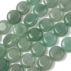 天然石グリーンアベンチュリンビーズ連売り  フラットラウンド  15~15.5x6mm  穴：0.8~1mm  約26個/連  15.55~15.71インチ（39.5~39.9cm）&nbsp;G-L648-B24-15mm-01