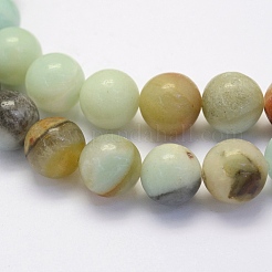 Natural Flower Amazonite Beads Strands&nbsp;X-G-G697-F06-8mm