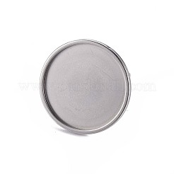 変色しない201ステンレススチールカフパッドリングセッティング  レーザー切断  ステンレス鋼色  トレイ：25mm  usサイズ7 1/4(17.5)~usサイズ8(18mm)&nbsp;X-STAS-S080-040G-P