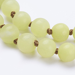 Natural Lemon Jade Beaded Necklaces&nbsp;NJEW-P202-36-B13