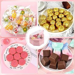 六角ドーナツ厚紙箱  PVCウィンドウ付き  キャンディー＆クッキーパッケージ用品  桃パフ  7.9x7.9x4cm&nbsp;CON-WH0019-18B