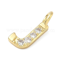 Brass Micro Pave Clear Cubic Zirconia Pendants&nbsp;KK-I476-01G-J
