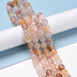 天然ヘマトイドクォーツ/鉄クォーツビーズ連売り  ラウンド  8.5mm  穴：1.2mm  約45個/連  14.96''（38センチメートル）&nbsp;G-E571-20A