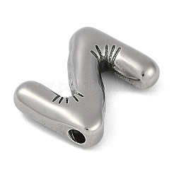 変色防止304ステンレススチールペンダント  文字Z  18.5x14.5x5mm  穴：2mm&nbsp;STAS-K256-25Z-P