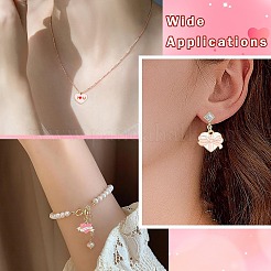 64個 16スタイル ハート合金エナメルチャーム  ライトゴールド  ミックスカラー  10.5~22x12~18x1~1.5mm  穴：1.6~1.8mm  4個/スタイル&nbsp;ENAM-CJ0007-19