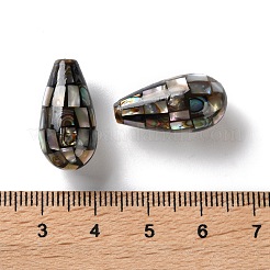 天然パウアシェルビーズ  ティアドロップ  片穴  21~22x10.5~11mm  穴：0.8mm&nbsp;SSHEL-B002-10A-02