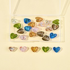 24Pcs 6 Colors Handmade Lampwork Silver Foil Glass Beads&nbsp;FOIL-FS0001-01