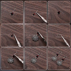 DIYイヤリング作成キット  合金ペンダント入り  合金エナメルシャンデリアコネクターパーツ  真鍮のリンキングリングとピアスフック＆アイピン  304ステンレス鋼リング、アズキチェーン、ピン  ガラスビーズ  ミックスカラー&nbsp;DIY-SC0032-39