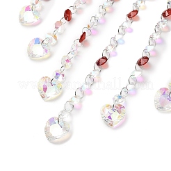 Quartz Crystal & Wood Pendant Decorations&nbsp;HJEW-M007-04P